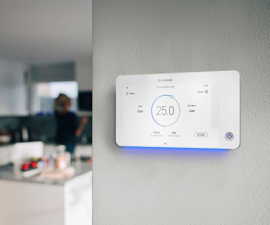 ActronAir air conditioning wall controller set to 25 degrees
